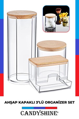 غطاء من الخشب من MNZ 3 قطع منظمة المعدات الحديدية منظمة القطن الأسلوب 3 قطع منظمة القطن - Candyshine