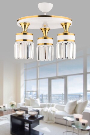 MNZ-أصل 3 قطع المهنية الكريستال الحجر الأبيض الصفراء الذهبية الشنارة الحديثة 3004 - KUZEY AYDINLATMA