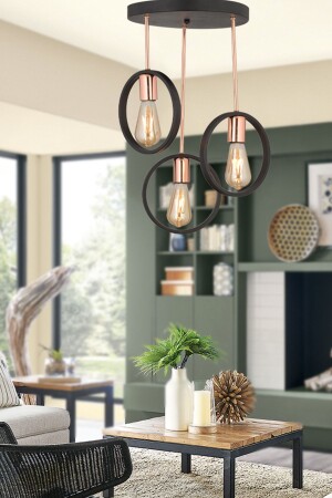 MNZ-خاتم 3 قطع دورية النحاس الأسود الممر الحديث المطبخ غرفة المعيشة الراجعية الشنعة 3198-03 - Apliqa