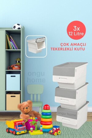 مخزن ومواد عجلات MNZ صندوق موتك منظمة صندوق موتك 3 طبقات (3X12LT) Ongu081y - ongu home