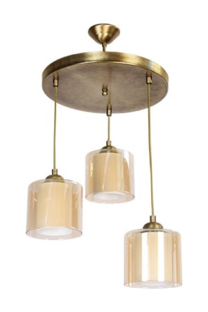 غرفة المعيشة المضيئة MNZ المطبخ الديكورية العصر الحديث الزجاج لافين 3 قطع مصباح العلق شمعة AE0024793 - AVİZEVİ