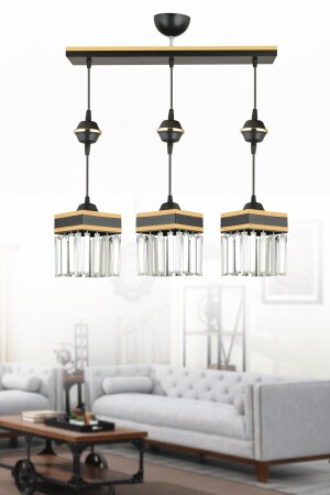 مصباح عجلة من خط أسود من MNZ 3 قطع حجر بلورية ومربع صفراء مربع فخمة شمعة AK00042 - Kraliçe