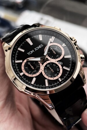 ساعة يد الرجال MNZ 3 ATM مقاومة للماء لون أسود حبل الصلب سوار هدية Agr84 DKH4631 - Tom Jones