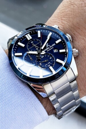 ساعة يد رجال MNZ 3 ATM مقاومة للماء لون فضي أزرق الصلب سلة الحبل الصلب Cbk459 DKER2002 - Daniel Klein