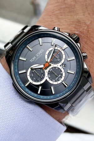 ساعة الذراع من رجال MNZ 3 Atm مضادة للدخان طلاء الفولاذ من اللون + سوار Cbk50 GTJE2027 - Tom Jones