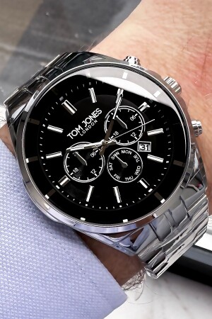 ساعة المساواة من الرجال من MNZ 3 ATM مقاومة للماء فئة الفضة الفضية الزهرة الصلب + سوار هدية. Cbk644 GNC4628 - Tom Jones