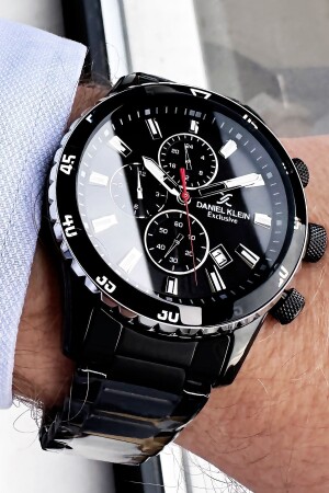 ساعة يد رجال MNZ 3 Atm مضادة للماء حزام فولاذ من اللون الأسود + سوار حجر طبيعي DKE2054C6 - Daniel Klein