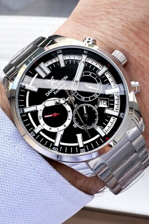 ساعة معصم الرجال MNZ 3 Atm مضادة للماء فولاذة ملونة فضية + عصابة حجر طبيعي Dkh4596c1 DKH4596 - Daniel Klein