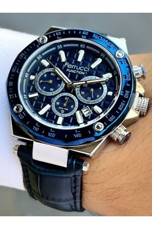 MNZ-جميع الوظائف النشطة الجلد باند 3 ATM مضاد للماء ساعة المقبض للرجال FRC733 - Ferrucci