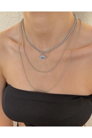 مجموعة من أدوات MNZ 3 قطع حبل سلسلة العين العنق - Takıtarzım