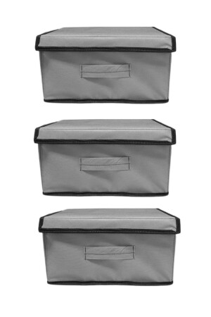 منظمة صندوق MNZ، كيس تخزين الكيس، كيس متعددة الأغراض، كيس تخزين، كيس مع غطاء 3 BOXESHURCGRI3 - TURİNHOME