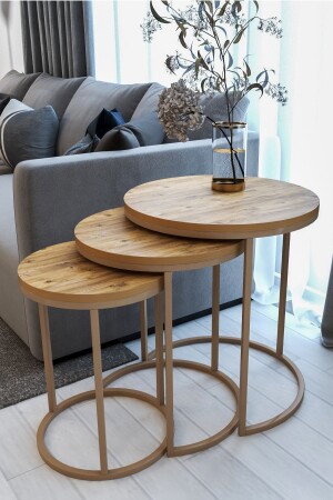 MNZ 3 قطعة فخمة C نيسة طاولة قهوة Capicino أطلسي الصنوبر FAYMCAP - FAYMEND