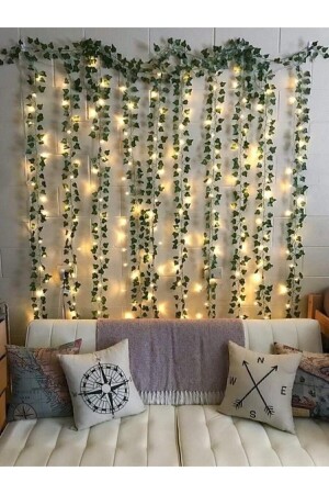 MNZ-تزيين ورقة خضراء الاصطناعية و 3 مترات ضوء النهار المضيء - Casadilegno