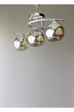 MNZ-إضاءة غرفة المعيشة المطبخ ديكورات الزجاج الحديث الرياضة جديدة 3 قطع جميلة كروم شمعة DTY78 - AVİZEVİ