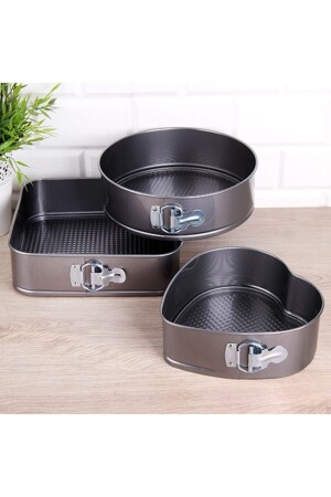 مطبخ من نوع MNZ - 3 قطع مصابة بالانفجار غير المقاوم للصلب طقم كعك الفلافون - Fame Kıtchen