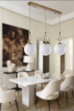 حلقة MNZ 3 صف قديم الملونة الشنابل الحديثة (الزجاج الأبيض) HLKA-ESK-SRLI-03 - BSA LIGHTING