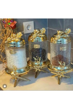 MNZ-نا فخمة الورد الياباني 3 قطع الجار وضع الشاي قمر القهوة كأس - İmren Collection