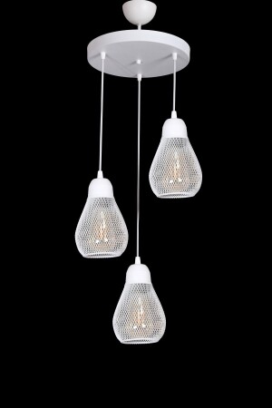 التصميم الحديث الروستيكي الصغير من نوع MNZ - اللون الأبيض - المقاهي - غرفة المعيشة - غرفة النوم - غرفة الأطفال - 3 قطع الشنادل KR235 - Fer Avize