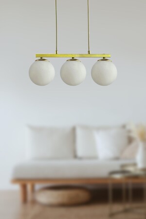 كيسار (MNZ) الزجاج الأبيض القديم التصميم الحديث طاولة الطعام العلوي - غرفة المعيشة 3-قطع الشنارة LA12000030 - Fer Avize