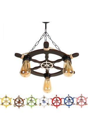 قوذة شمعة من الخشب من MNZ موضوع 3 قطع - M253 نماذج ملونة - Morvizyon