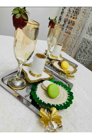 MNZ-الصدأ المقاوم للصدأ النموذج مربع 3 قطع صندوقاً للقهوة مع سمك التسجيلات الفراشة عرض فاخر MNL1006 - Elzem