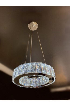 مصباح معلق كروم مودرن من MNZ كريستال حجر طاقة أد 3 لون شمعة SAFİR22 - bestof tasarım