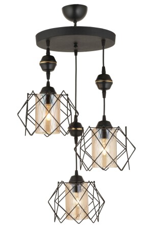 مصباح العدوان من جزيرة MNZ 3-قطعة سوداء شمعة حديثة TYC00744780278 - Kraliçe