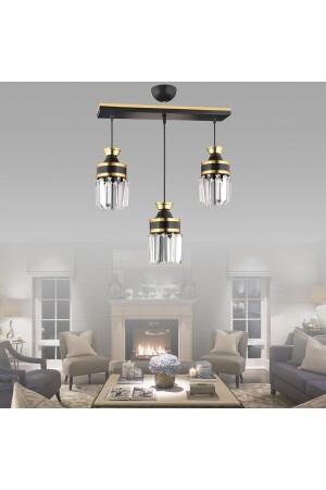 MNZ-نايروبي 3 صفات مصباح العلق الأسود صناديق الكريستال الحجر الصفراء شريط الأسطوانة الفاخرة الشنابل TYC00757 - Kraliçe