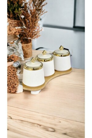 MNZ-الفخامة الذهبية المزخرفة 3 قطع البورسلين العطر مجموعة TYC00828285484 - Akkoyunlu home