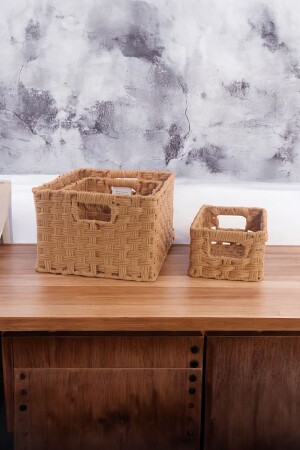 MNZ-رطان مستطيل صارمة خياطة الحمام والمطبخ منظمة منظمة سلة العربة مجموعة من 3 - Vadi