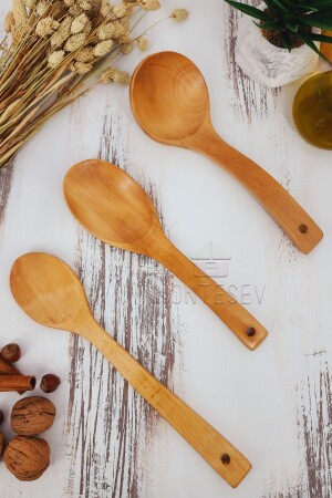 ملعقة مطبخ خشبية من الخشب من نوع MNZ مجموعة 3 قطع ملعقة خشبية من الخشب والخشب والخشب الخزني ynahş3 - MONTESEV