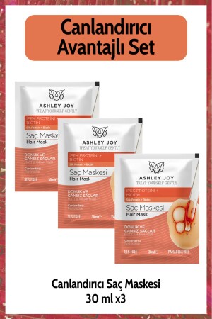 قناع الشعر المتحفّس من MNZ خاصة للشعر القلق والغير الحيّ 30 مل 3 مجموعة مفيدة AJ. 10. 00031 - Ashley Joy