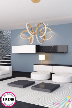 قماش من الذهب من MNZ 30 سم قطر 3 ألوان مصباح LED قابل للإضاءة 30 سم CLOUD - Harnelli