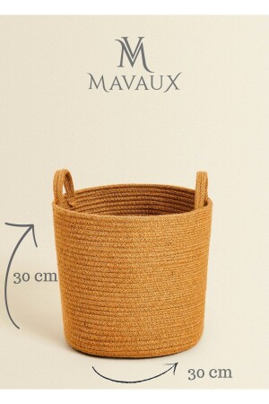 MNZ-متعددة الأغراض، 30 سم-30 سم متوسط الحجم، المقبض الجانبي، السلة، جوت، ويكر، السلة المنسوجة، المنظمات - MaVaux