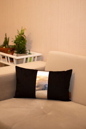 MNZ-مزخرفة الأسود والفضة الجلد البراقة التفصيلية السلمون رمي وسادة القضية لونا 30 * 50 سم - Rayda Home