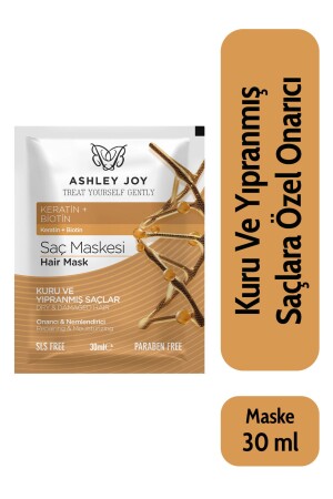 قناع الشعر من MNZ- إصلاحي يحتوي على كيراتين- بيوتين خاصة للشعر الجاف والضرر 30 مل - Ashley Joy