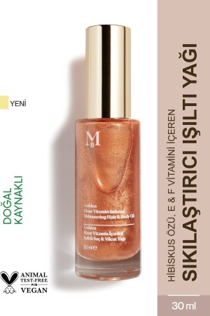 MNZ- ساعة الذهبية زيت شعري للشعر والجسم مع فيتامين 30 مل - Misbahçe