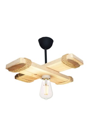 مصباح سقف الخشب الطبيعي من MNZ - شمعة شمعة اليد المصنوعة من اليد - بدون مصباح (30 سم) شمعة السقف اليد - Barış Dizayn