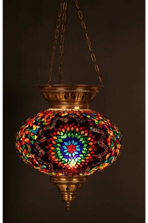 MNZ-ثلاث سلسلة مصباح معلق موزيك واحد مصباح مصباح حقيقي أكبر زجاج بوهيمية 30 سم - DezHome