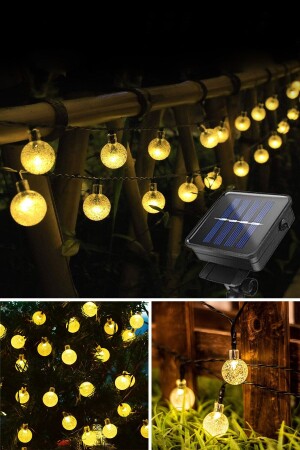 كريستال شمسي من MNZ 30 كرة ضوء أصفر LED وضع بالكون أزياء الحديقة الإضاءة الطاقة الشمسية 0TPBDKAT00 - Trendpoint