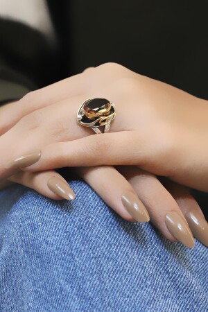 MNZ-المنشأة اليدوية لون تغيير الحجر السلطانيت الفضة الخاتم 3059 - Sümer Telkari