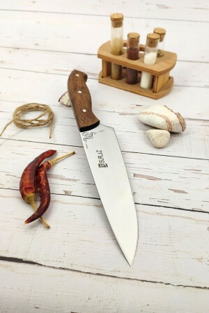 سكين الطباخ المهني المخصص من MNZ 32 سم المقبض الخاص الخشبية HND12 - SürLaz