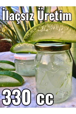 جيل اليلو فيرا النقي من MNZ طبيعي 330 Cc، إنتاج خال من المخدرات، في وعاء زجاجي، عصير ورقة اليلو فيرا طبيعي اليلو 200 - FidanBudur