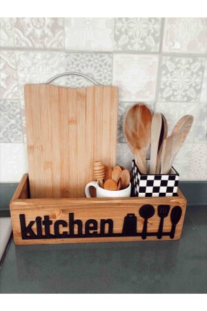 منظمة المطبخ من الخشب من MNZ صندوق الخشب ديكورات المطبخ 35x12 - Woodretro