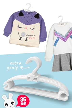 ملابس الأطفال من طراز MNZ - ملابس الأطفال من طراز 36 قطعة ملابس الأطفال من طراز Honey White Bow Hanger - Morpanya