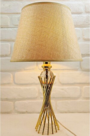 MNZ-ذهب مزق معقوشة معدنية ساق كريستال الزجاج الكبيرة القديمة المنسوجة قبعة شمعة ظل طاولة مصباح - 365Gunserisonu