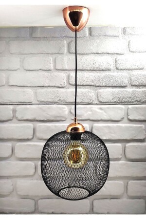 MNZ-الصناعية سلك قفص النحاس الصبغة الكرة الكبيرة الأسود مصباح معلق واحد غرفة المعيشة القاعة الشنابل الطراز 365SS511B - 365GUNSERİSONU