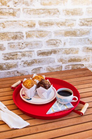 MNZ-مغلفة دائرة 37 سم صندوقا أحمر مع الملاهي الخشبية 37مغلفة - kitchen trend