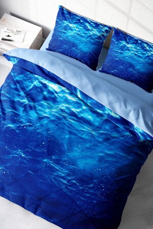 مجموعة غطاء الملفوفة المزدوجة من MNZ المنسوجة بشكل وثيق القطن ساتين 3D تصميم خاص في منتصف البحر (بدون ورق) PERLASERA29 - PerlaSera