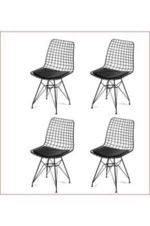 مقعد سلكي خاص من MNZ المطبخ غرفة المعيشة مقهى مجموعة 4 15 - ÇELİK SANDALYE MASA